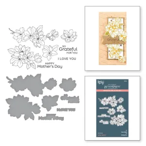 Spellbinders Press Plate & Die By Simon Hurley Spring Magnolias, Spring Sampler*