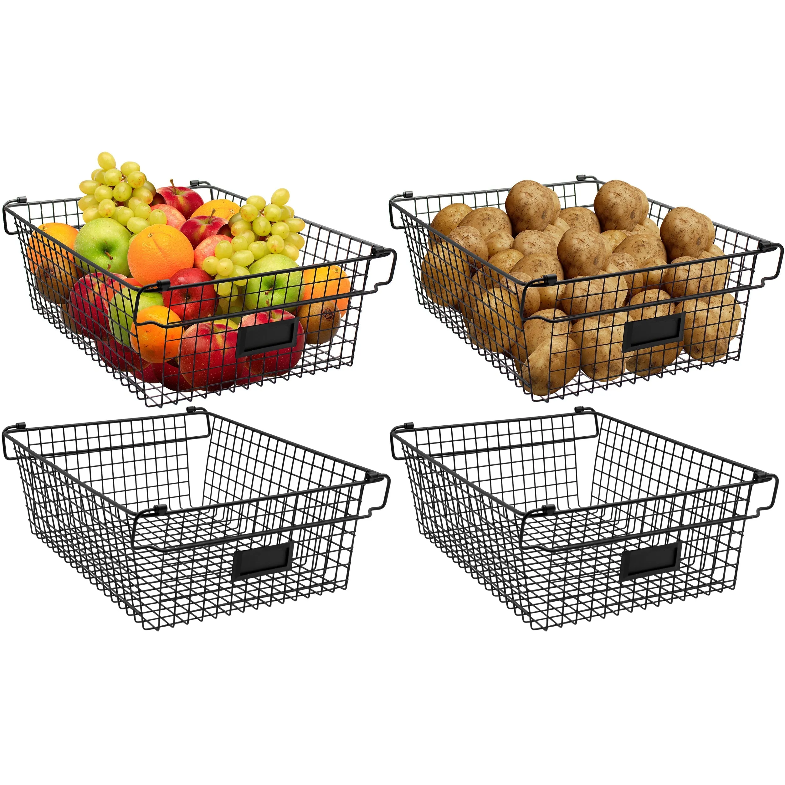 Stackable Farmhouse Wire Basket Bins
