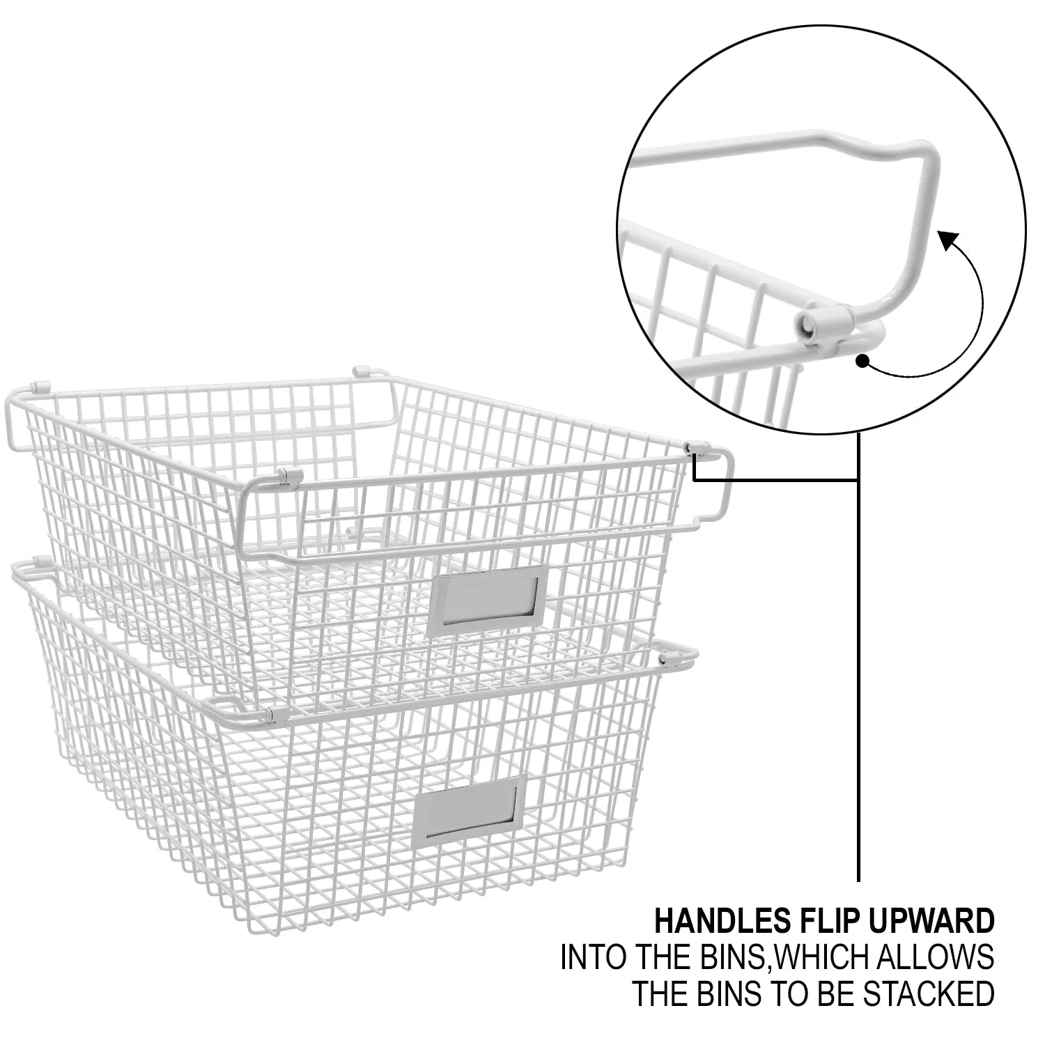 Stackable Farmhouse Wire Basket Bins