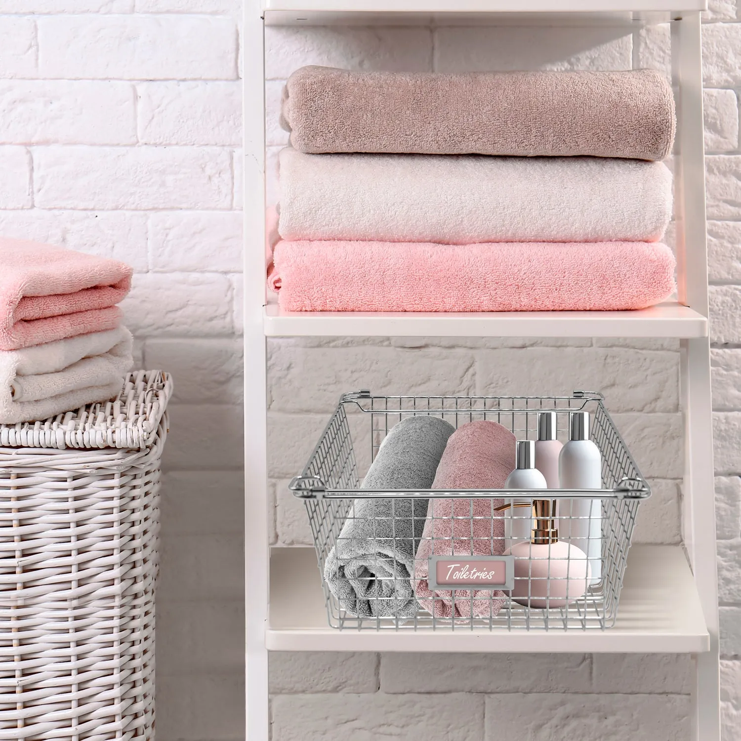 Stackable Farmhouse Wire Basket Bins