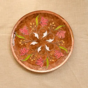 Swirling Lotus Brown Decorative Copper Wallplate