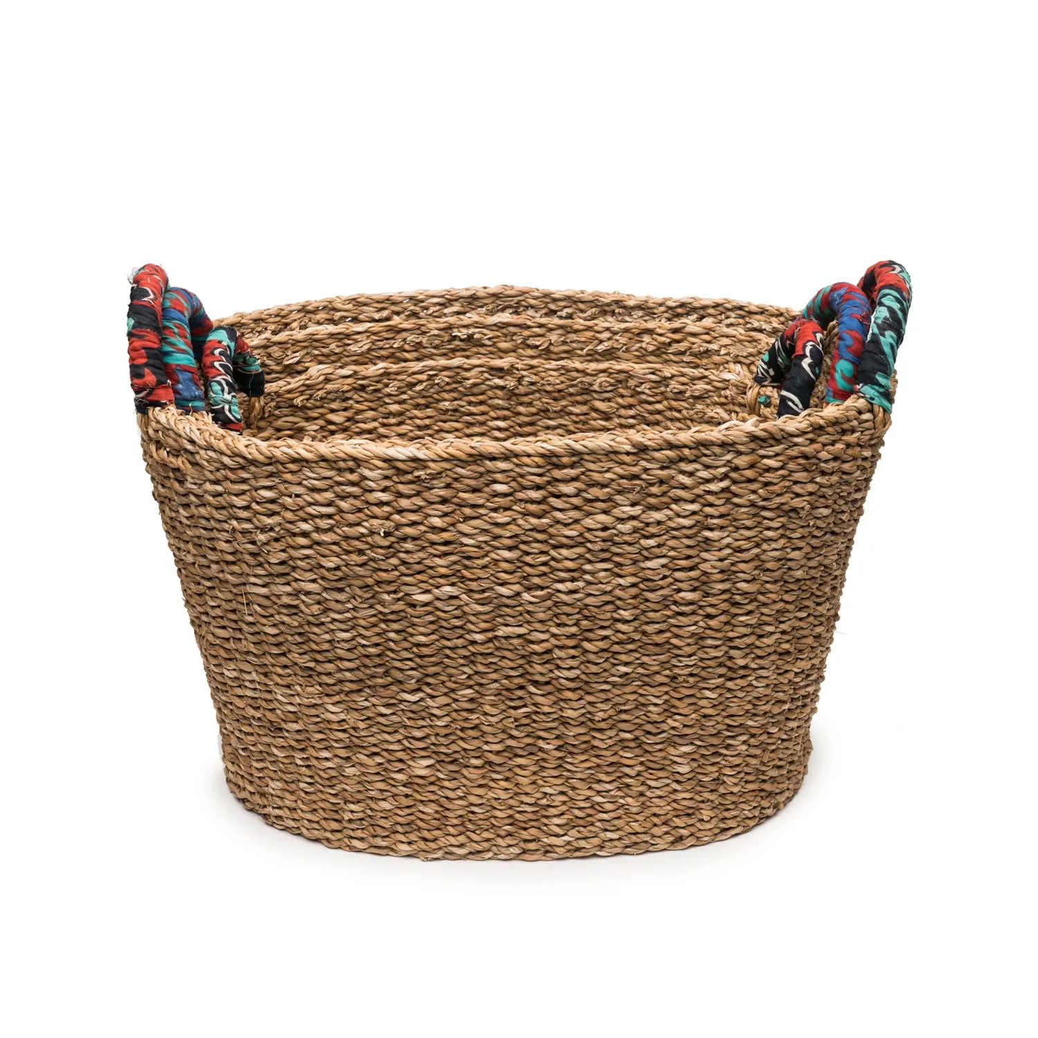 Tall Chindi Handle Baskets Set of 3 Graduated