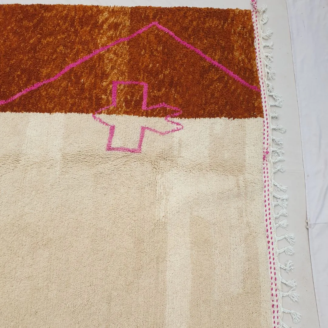 Taybi | Beni Ourain 7x10 Moroccan Rug Ultra Soft | Handmade Berber Wool Carpet | 7x10'56 Ft | 214x322 cm