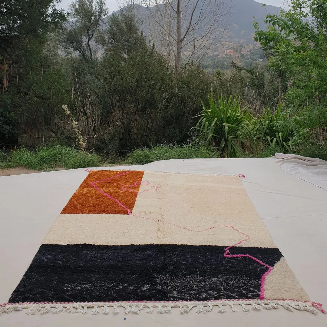 Taybi | Beni Ourain 7x10 Moroccan Rug Ultra Soft | Handmade Berber Wool Carpet | 7x10'56 Ft | 214x322 cm