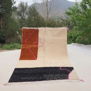Taybi | Beni Ourain 7x10 Moroccan Rug Ultra Soft | Handmade Berber Wool Carpet | 7x10'56 Ft | 214x322 cm