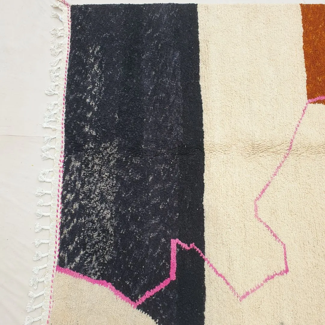 Taybi | Beni Ourain 7x10 Moroccan Rug Ultra Soft | Handmade Berber Wool Carpet | 7x10'56 Ft | 214x322 cm