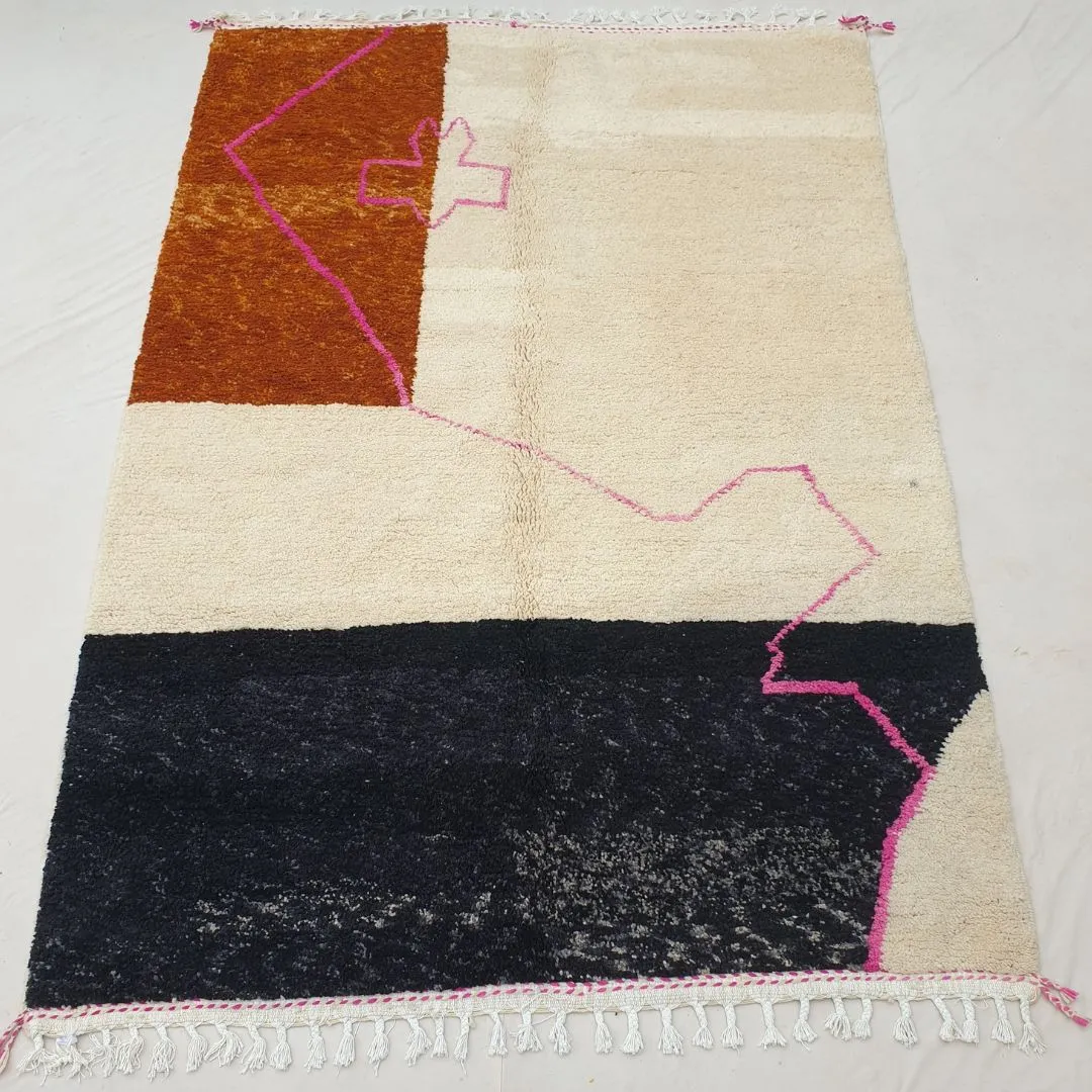 Taybi | Beni Ourain 7x10 Moroccan Rug Ultra Soft | Handmade Berber Wool Carpet | 7x10'56 Ft | 214x322 cm