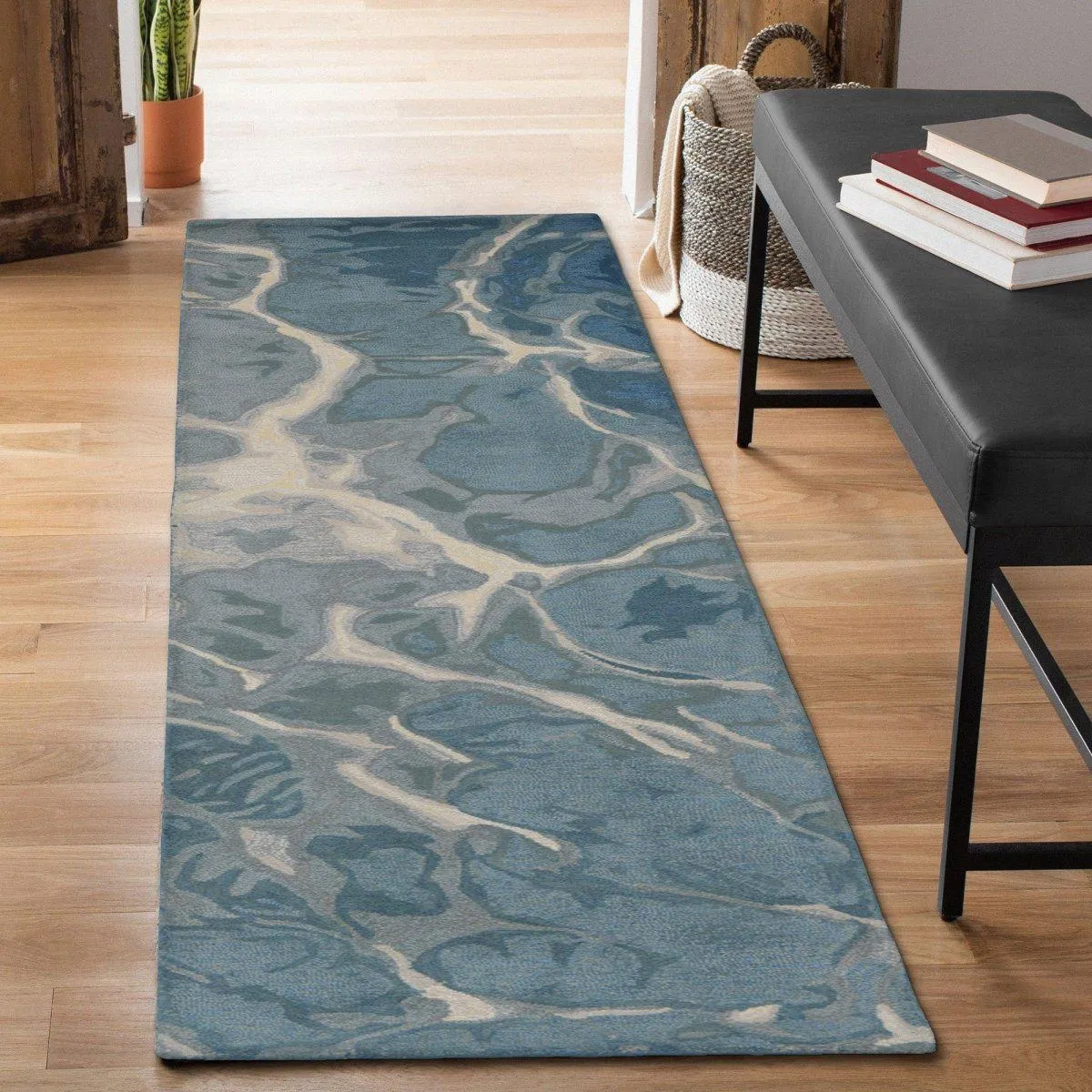 Trans-Ocean CORSICA Indoor Hand Tufted Wool Plush Areaa Rug  - Blue