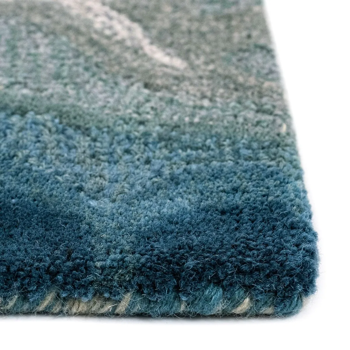 Trans-Ocean CORSICA Indoor Hand Tufted Wool Plush Areaa Rug  - Blue