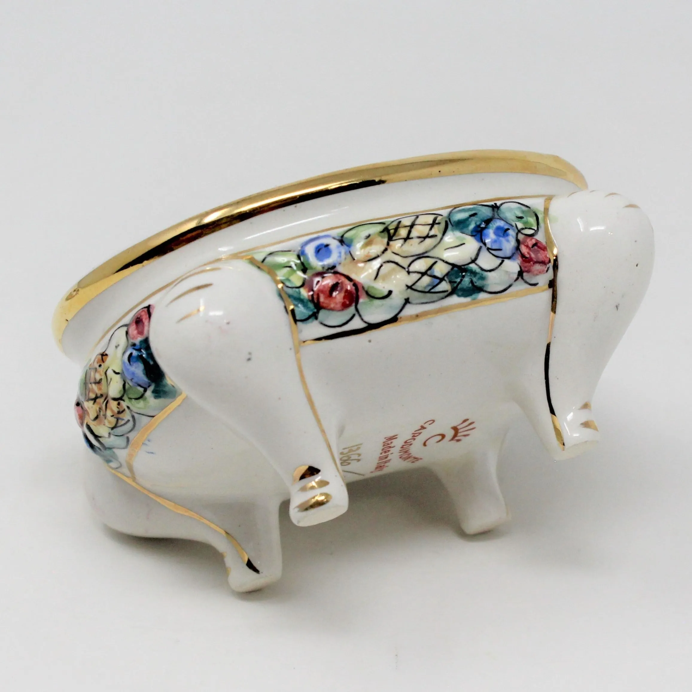 Trinket Box, Capodimonte Style, Hand Painted & Footed, Numbered, Vintage Italy