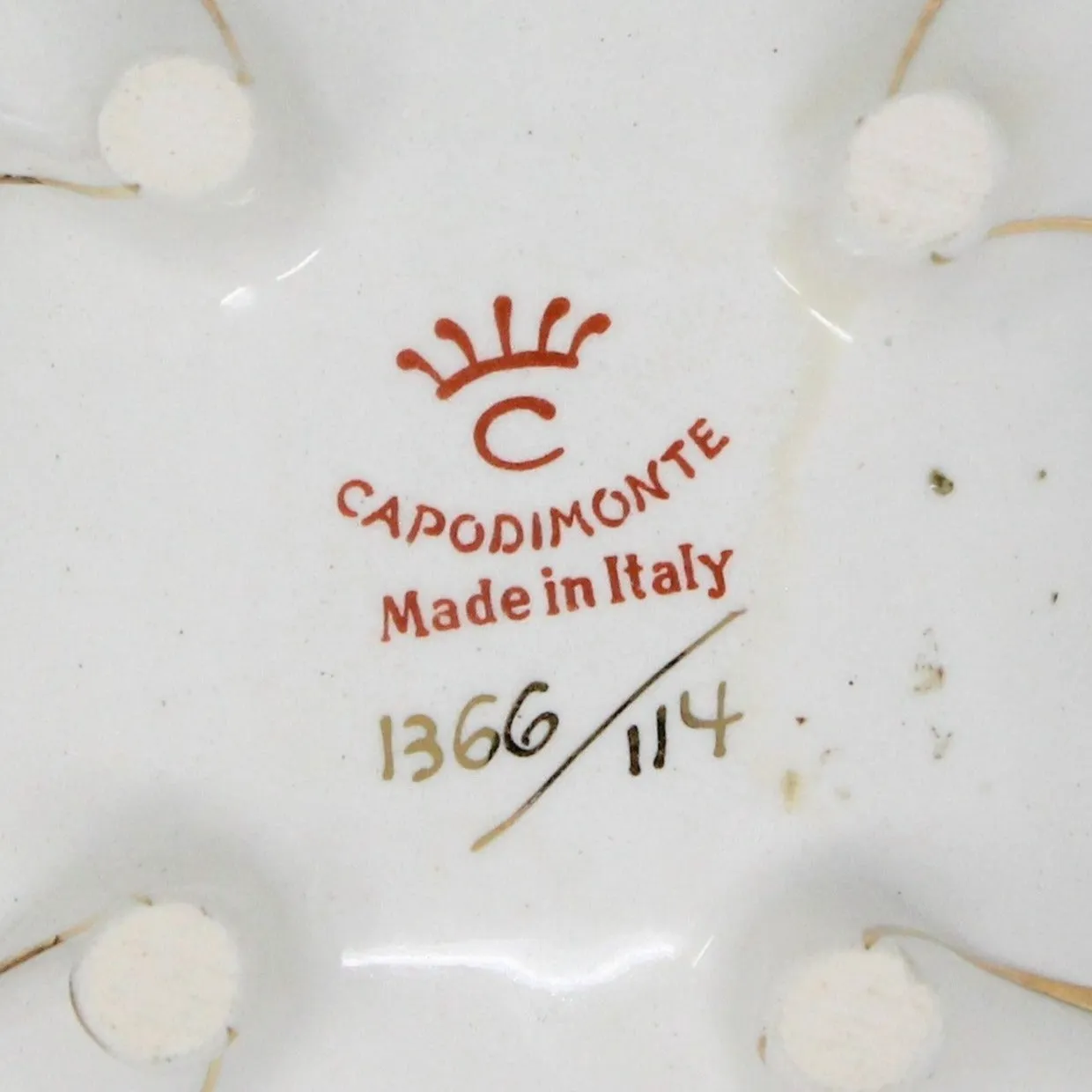 Trinket Box, Capodimonte Style, Hand Painted & Footed, Numbered, Vintage Italy