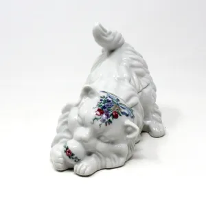 Trinket Box, Elizabeth Arden, Figural White Cat / Kitten, Southern Heirlooms, Vintage