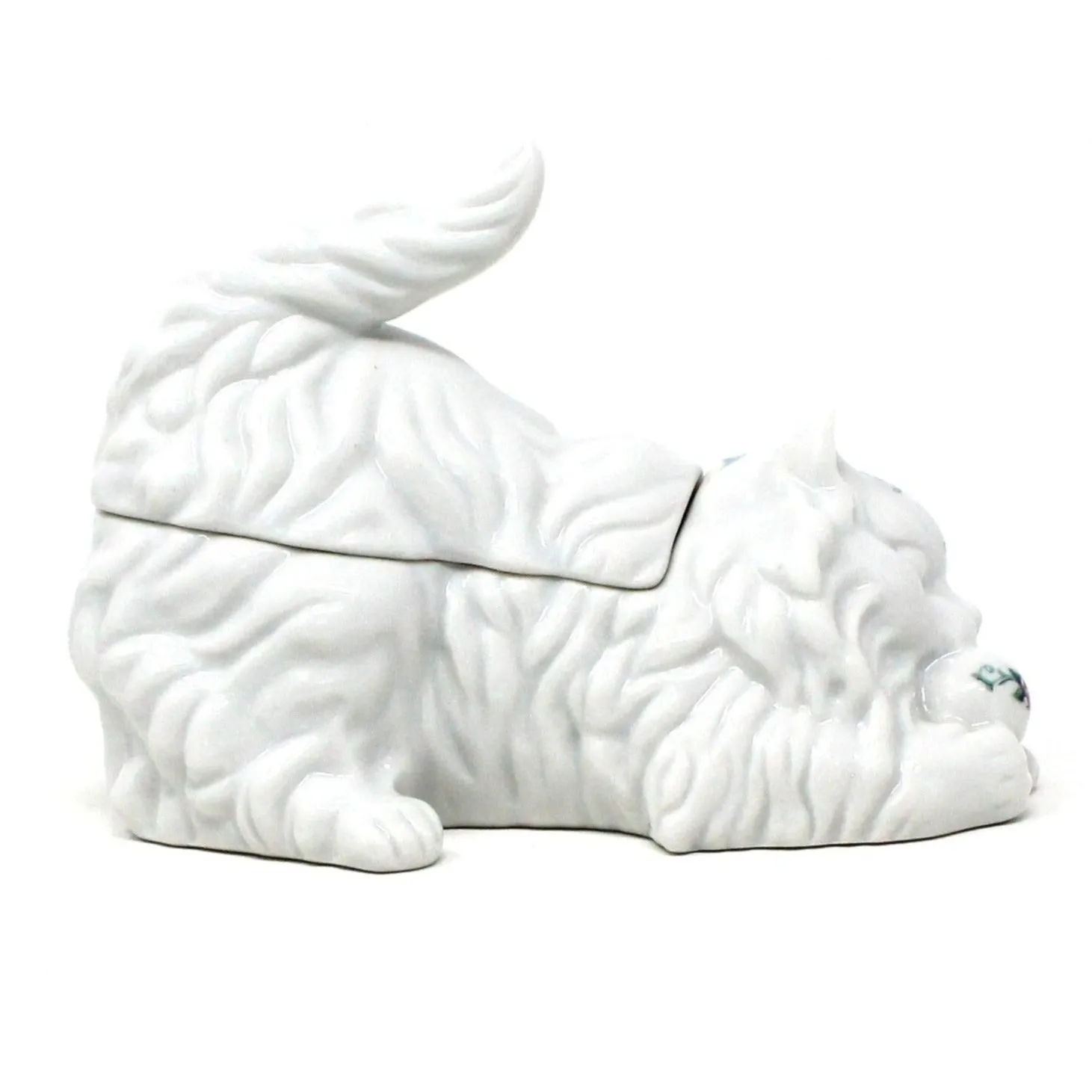 Trinket Box, Elizabeth Arden, Figural White Cat / Kitten, Southern Heirlooms, Vintage