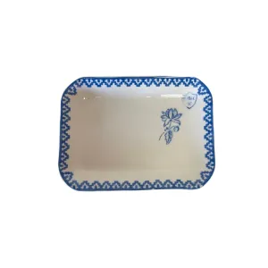 Vintage Blue Ceramic Small Plates, Set of 4