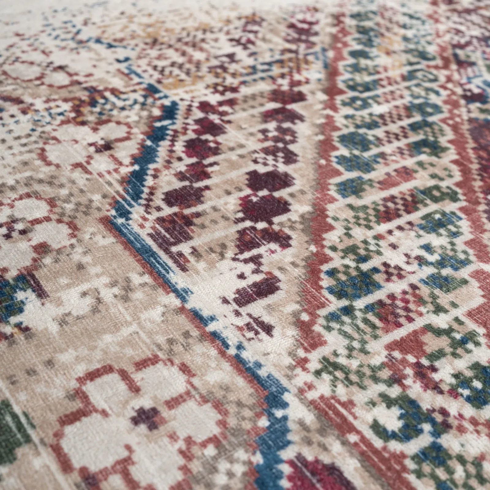 Washable Rustic Oriental Distressed Rug - Eliza