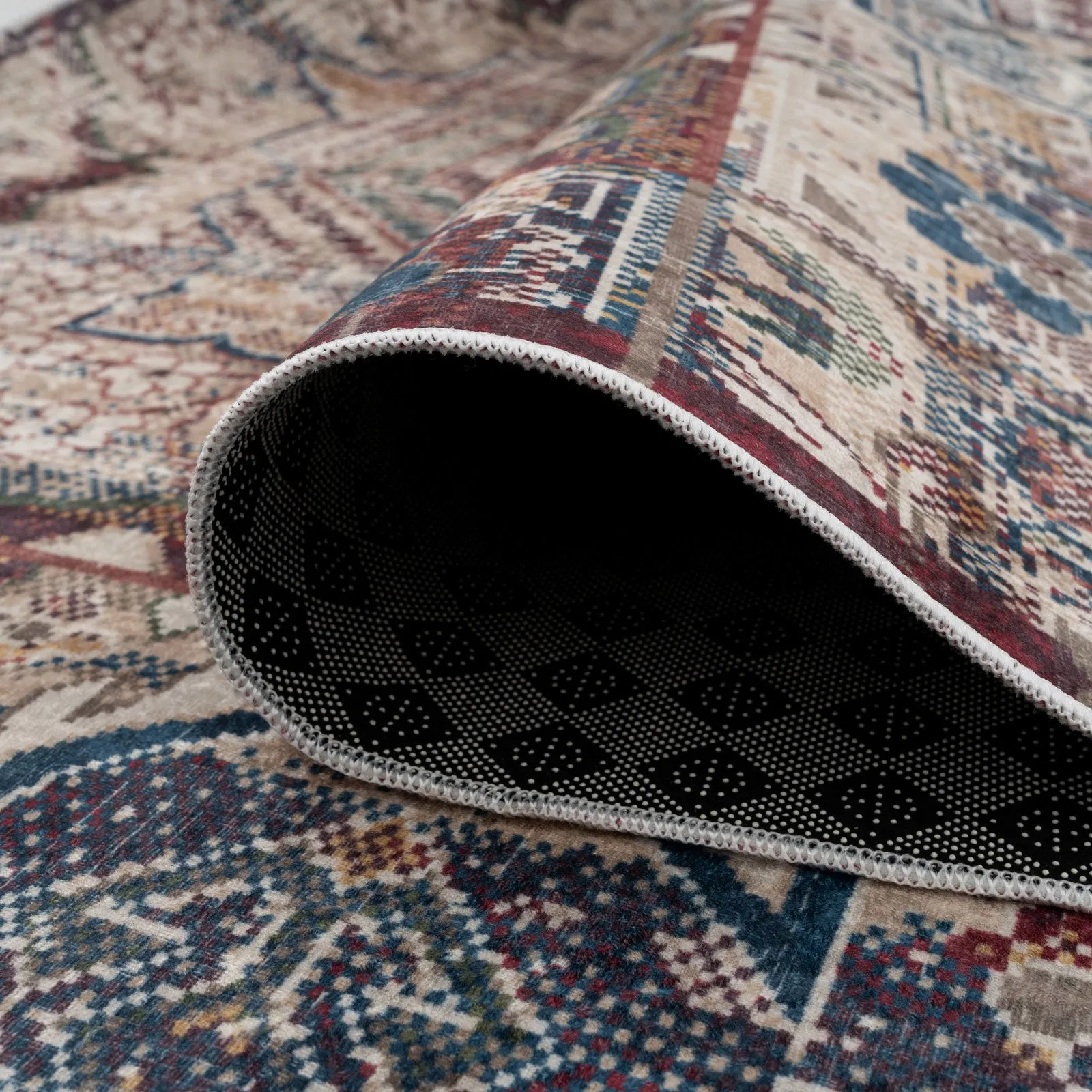 Washable Rustic Oriental Distressed Rug - Eliza