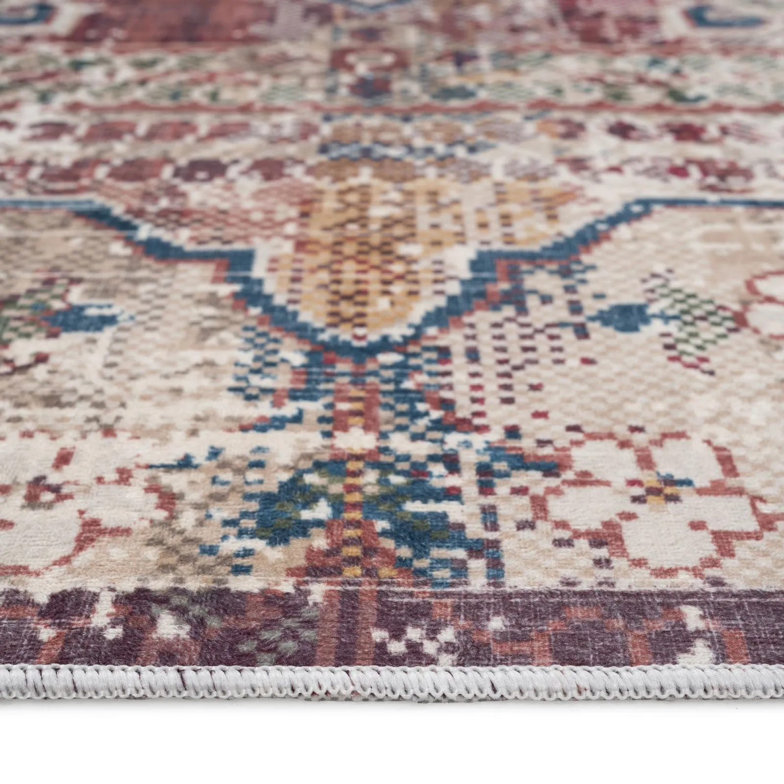 Washable Rustic Oriental Distressed Rug - Eliza