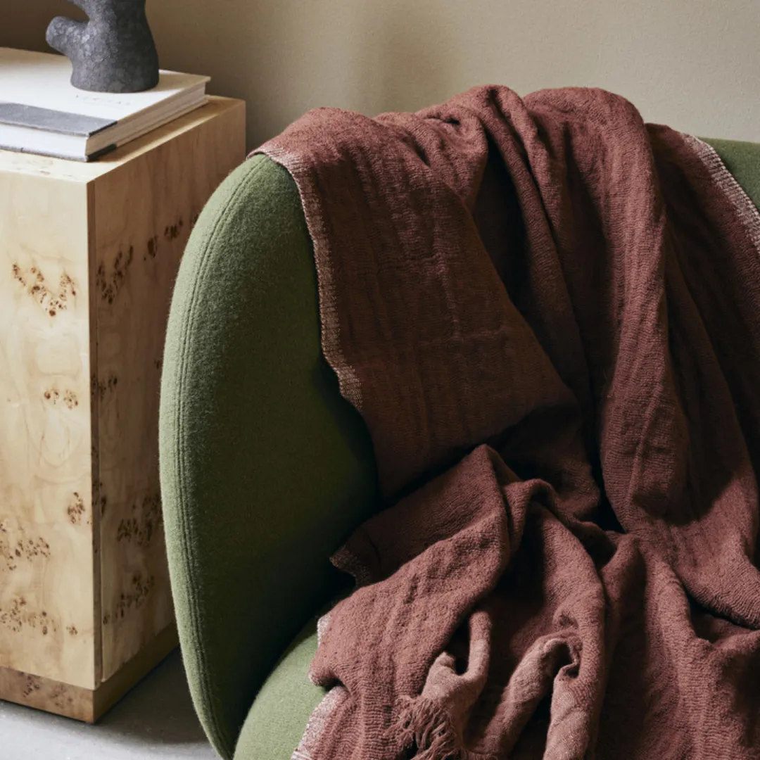 Weaver Throw - Red Brown
