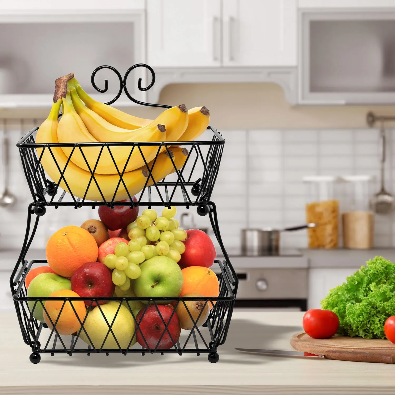 Wire Breadbasket Stand (2 Tier)