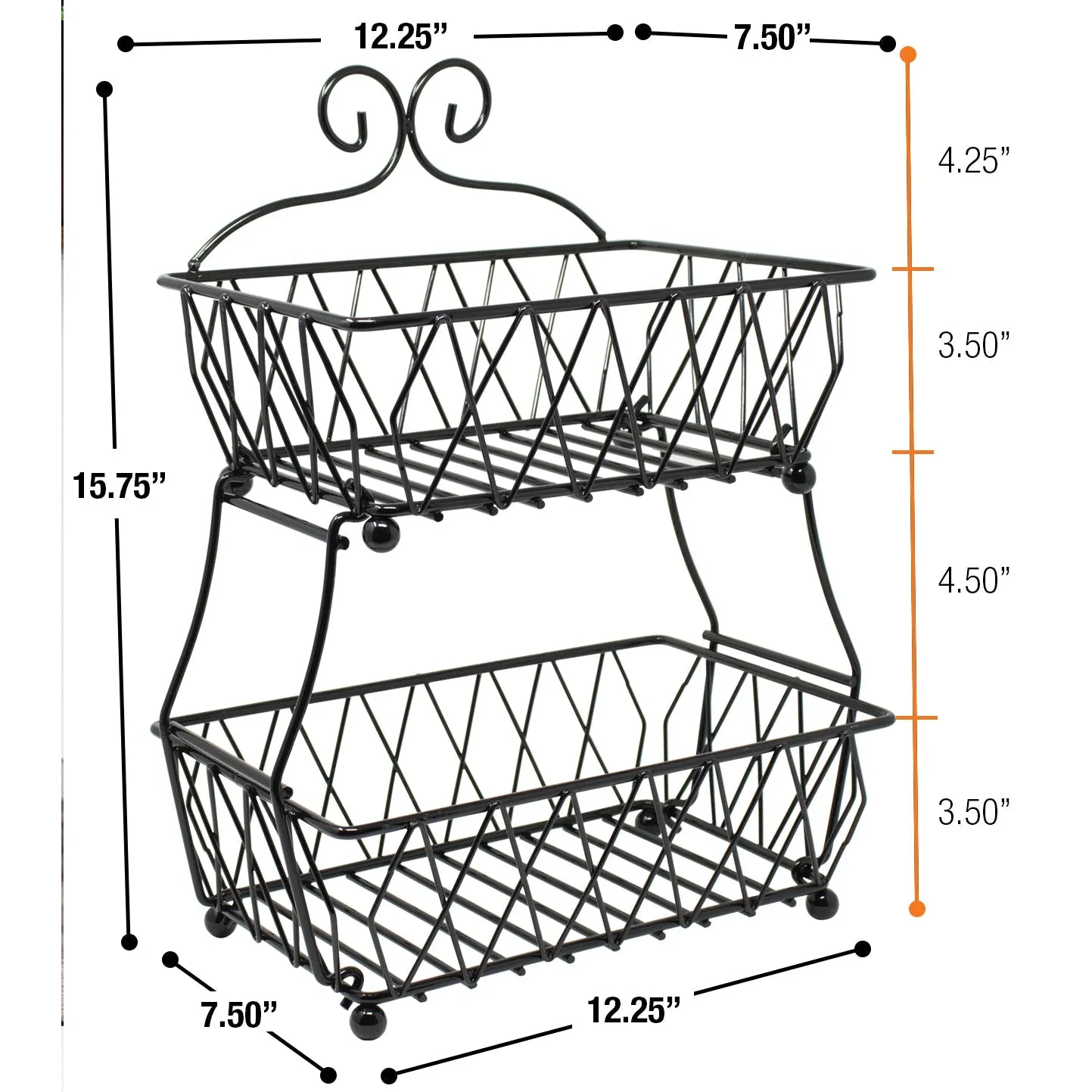 Wire Breadbasket Stand (2 Tier)