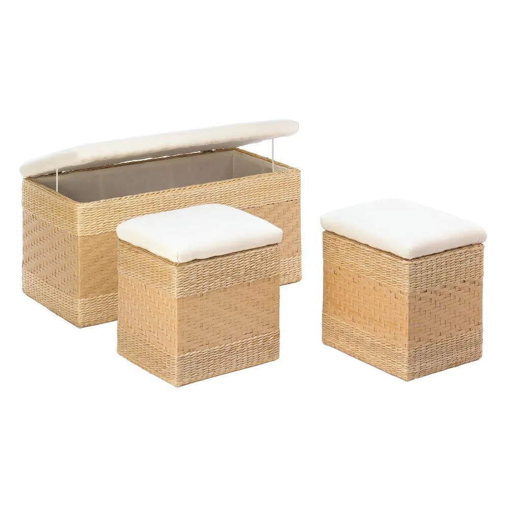 Woven Natural Nesting Storage Trunks