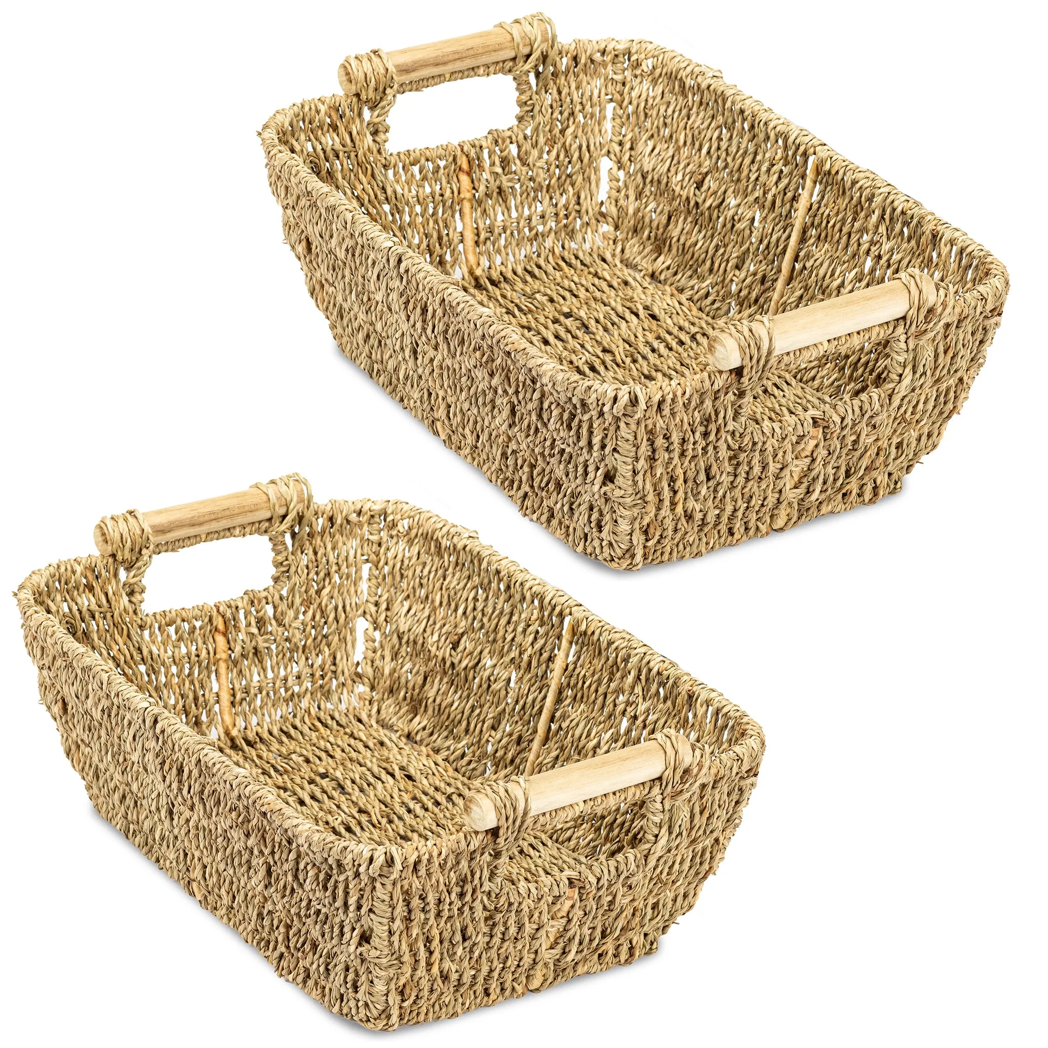 Woven Wicker Storage Baskets (2 Pack)