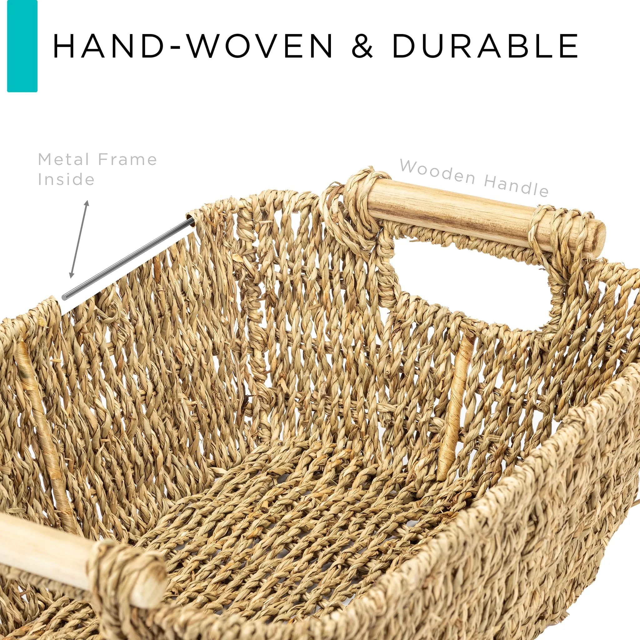 Woven Wicker Storage Baskets (2 Pack)
