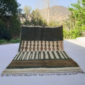 Zaita | Olive Green Moroccan Rug 6x9 Beni Ourain Ultra Soft | Handmade Berber Wool Carpet | 6'50x9'64 Ft | 198x294 cm