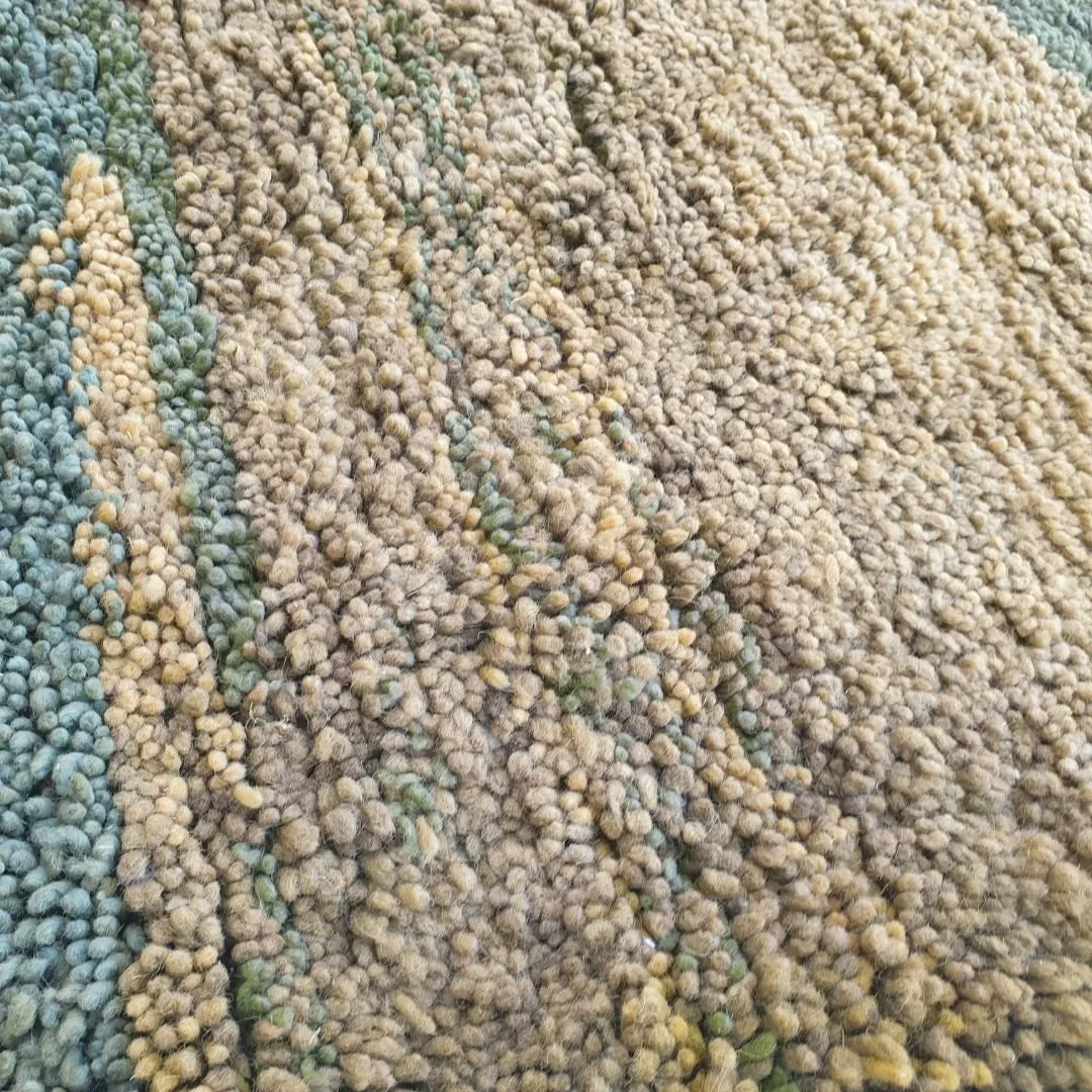 Zaita | Olive Green Moroccan Rug 6x9 Beni Ourain Ultra Soft | Handmade Berber Wool Carpet | 6'50x9'64 Ft | 198x294 cm